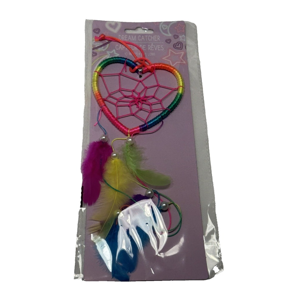 colorful heart dream catcher 10 inch feathers kids home decor